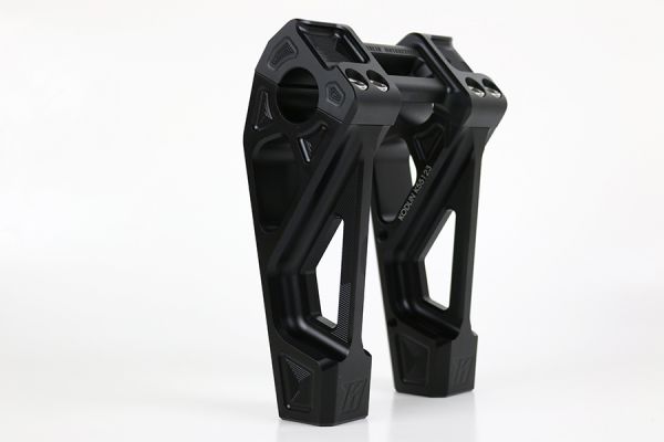Universal Fast Back Billet Risers, 6" Höhe für Sportster, Dyna, Softail Modelle, schwarz eloxiert